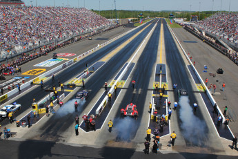 Known as the “Bellagio of Drag Strips,” zMAX Dragway is the first four-lane, all concrete drag strip in the world. Photo credit: Visit Cabarrus
