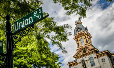 See a performance at the Davis Theatre and explore exhibitions of The Galleries inside the historic 1876 Cabarrus County Courthouse in Downtown Concord, NC. - Photo credit: Visit Cabarrus